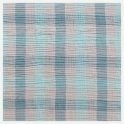 Habitat Plaid En Gaze De Coton - 130 X 170 Cm - Bleu Et Gris -meubles boutique ulin plaid gaze carreaux 130x170 6441397