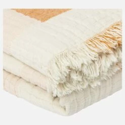 Habitat Plaid En Gaze De Coton - 130 X 170 Cm - Orange - Design By Floriane Jacques -meubles boutique ulix plaid rayures orange 130x170 6441277