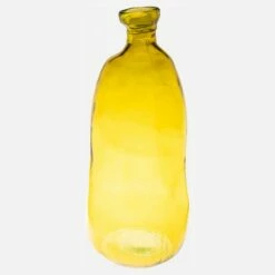 Habitat Vase Dame Jeanne En Verre Recyclé – 22 X 51 Cm – Jaune