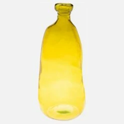 Habitat Vase Dame Jeanne En Verre Recyclé – 22 X 51 Cm – Jaune -meubles boutique vase en verre 22 x 51 cm naturel 8638835