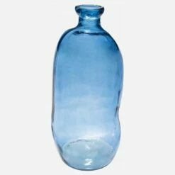 Habitat Vase Dame Jeanne En Verre Recyclé – 34 X 73 Cm – Bleu