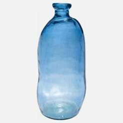 Habitat Vase Dame Jeanne En Verre Recyclé – 34 X 73 Cm – Bleu -meubles boutique vase en verre 34 x 73 cm naturel 8638819