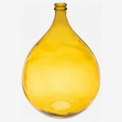 Habitat Vase Dame Jeanne En Verre Recyclé – 40 X 56 Cm – Jaune