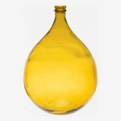 Habitat Vase Dame Jeanne En Verre Recyclé – 40 X 56 Cm – Jaune -meubles boutique vase en verre 40 x 56 cm naturel 9965751 1